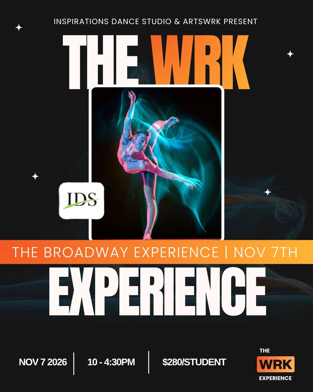 The WRK Experience Broadway Experience flyer